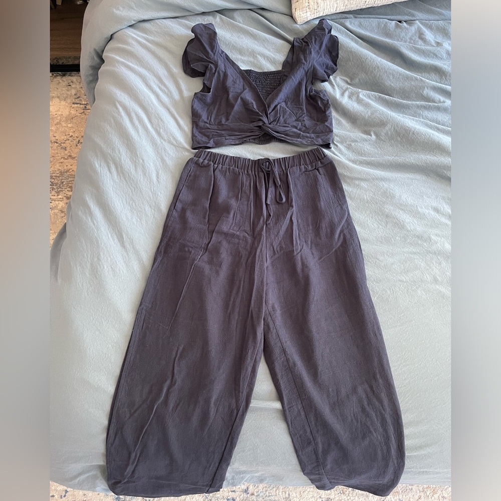 Navy two piece pant set